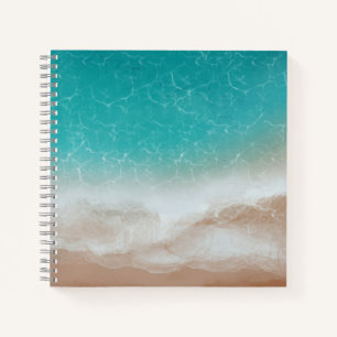 Meer und Strand aus der Höhe Coole abstrakte Kunst Notizbuch