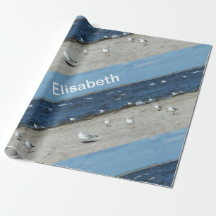 Meer, Wasser, Möwe, Vogel, Reise, Blau, Himmel, Hü Geschenkpapier