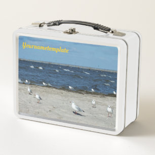 Meer, Wasser, Möwen, Vögel, Reisen, Blau, Himmel, Metall Brotdose