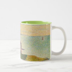 Meerblick Georges Pierre Seurat an Zweifarbige Tasse