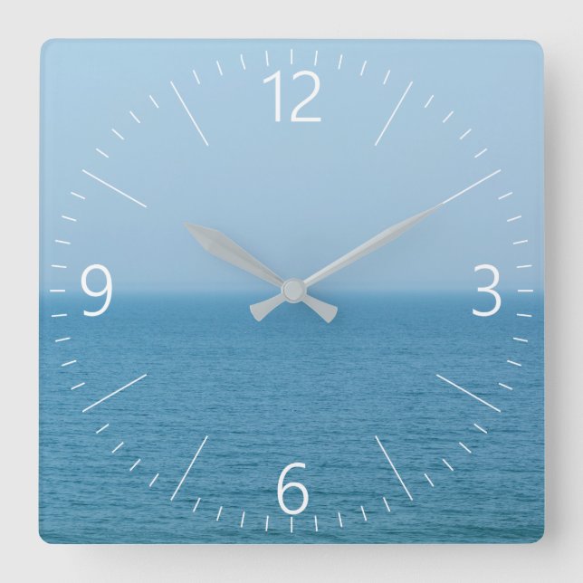 Meerblick Quadratische Wanduhr (Vorderseite)