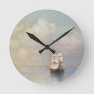 Meerblick ruhige Seeiwans Aivazovsky waterscape Runde Wanduhr