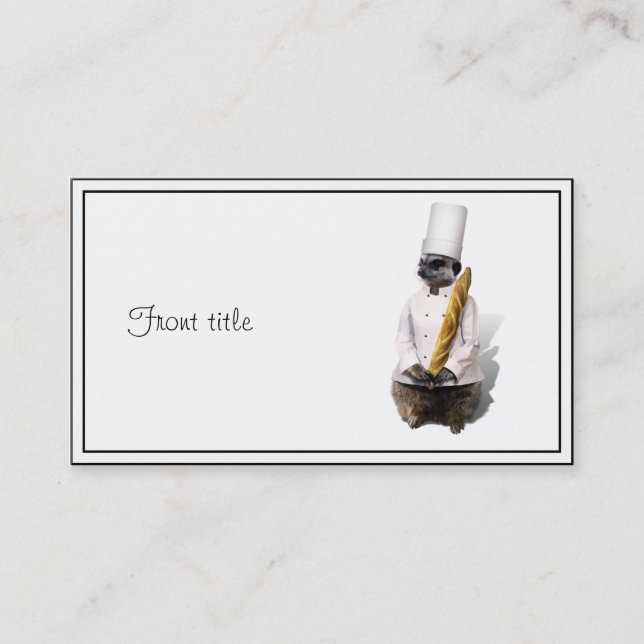 Meercat-Koch mit Baguette Visitenkarte (Vorderseite)