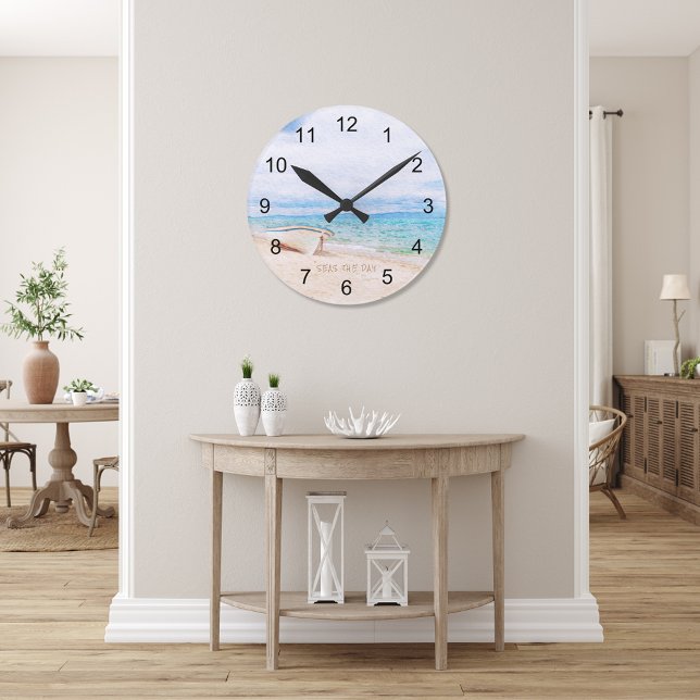 Meeres-Der Tag erbarmungslos Fischerboot Runde Wanduhr (Von Creator hochgeladen)