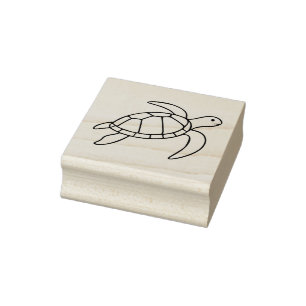 Meeres-Schildkröte Linienkunst – Minimalistisches Gummistempel