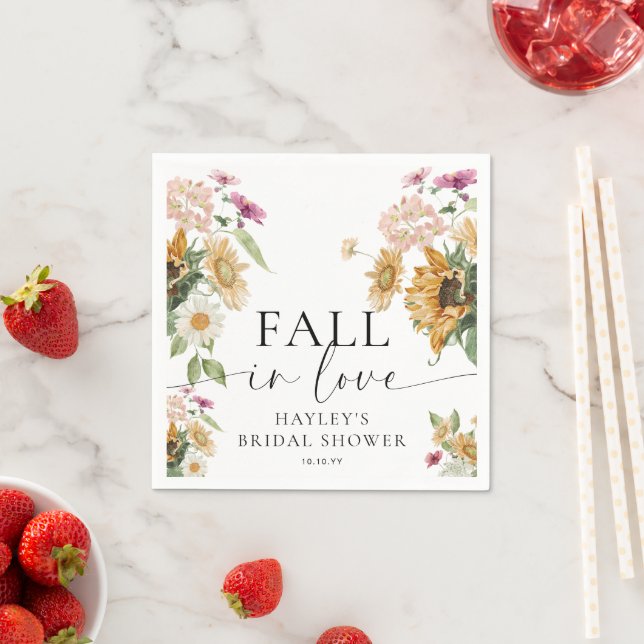 Meeres Sonnenblumen Rückgang in der Liebe Herbst B Serviette (Beispiel)