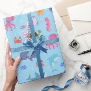 Meeres-Tiere Geschenkpapier, Meerestiere Geschenkv Geschenkpapier