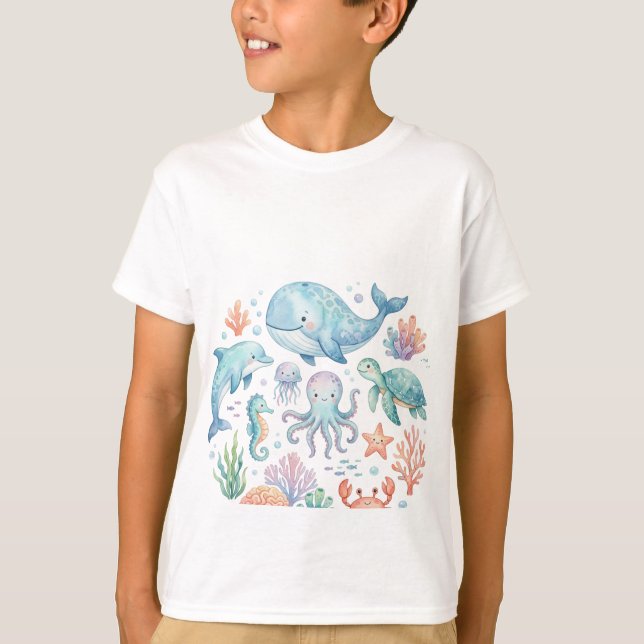 Meeres-Tiere T-Shirt (Vorderseite)