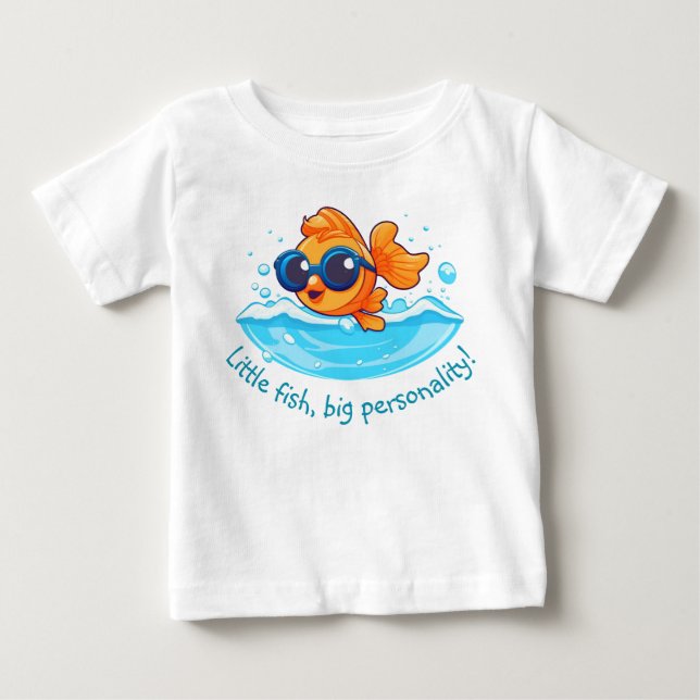 Meeresabenteuer | Niedlicher Goldfisch mit Sonnenb Baby T-shirt (Vorderseite)
