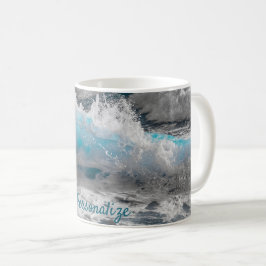 Meeresabsturzwellen personalisieren kaffeetasse