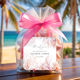 Meeresalgen | Seashell Watercolor Wedding Quadratischer Aufkleber