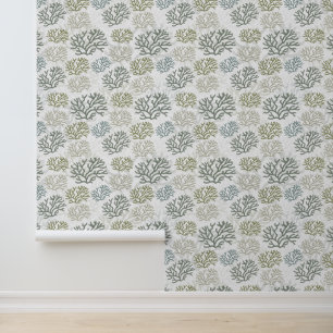 Meeresalgen-Wasserfarben-Botanisches Muster Tapete