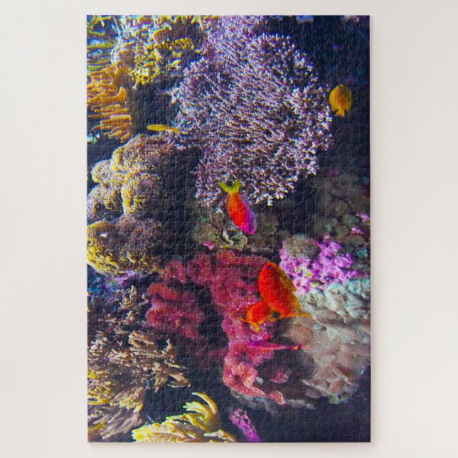 Meeresanemonen und tropische Fische. (Vertikal)