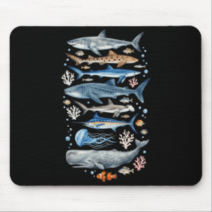 Meeresbiologie Meeresarten Hai Wal Ozeanleben Mousepad