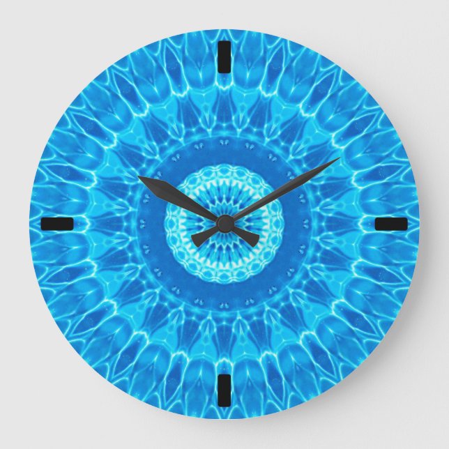 "Meeresblau" Große Wanduhr (Vorderseite)