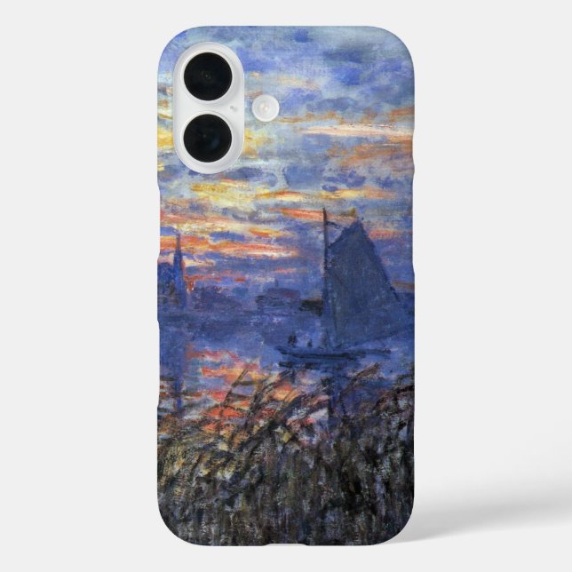 Meeresblick mit Sonnenuntergang von Claude Monet iPhone 16 Hülle (Rückseite)