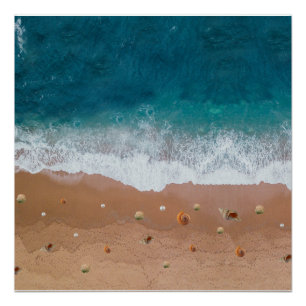 MEERESBLICK STRAND MUSCHELN SOMMERFERIEN  POSTER