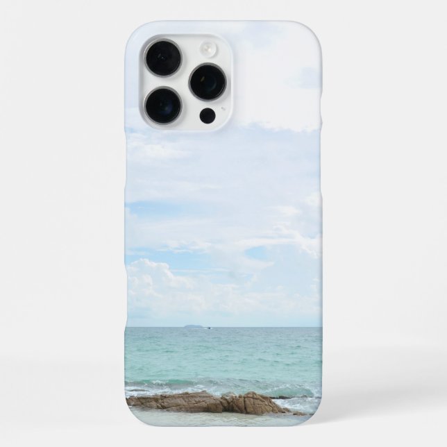 Meeresblick und Felsen iPhone 16 Pro Max Hülle (Rückseite)