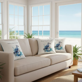 Meeresbrise: Aquareller Seagull Kissen