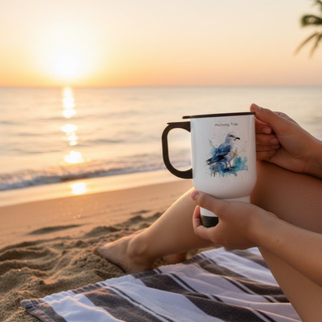 Meeresbrise: Aquareller Seagull Reisebecher (Von Creator hochgeladen)