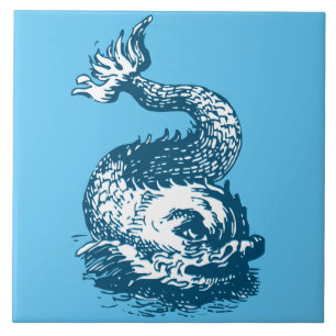 Meeresdelphin oder Fischverzierung Fliese