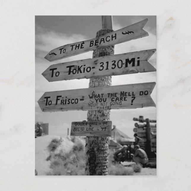 Meeresdirektorzeichen des Spaßes des Zweiten Weltk Postkarte (Vorderseite)