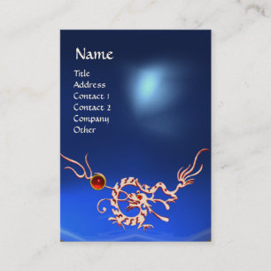 MEERESDRAGON 2 TOPAZ MONOGRAM blau, rot Visitenkarte
