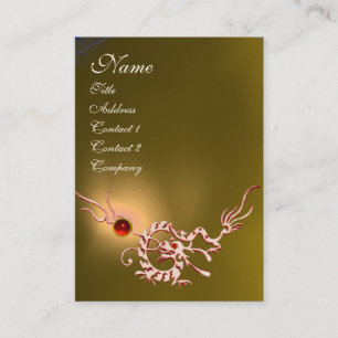 MEERESDRAGON 2 TOPAZ MONOGRAM, gelb, rot Visitenkarte