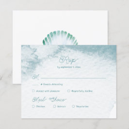 Meeresfarben Muschel Hochzeitessen RSVP Karte
