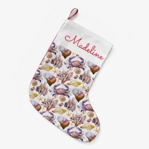 Meeresfarbenleben  Name hinzufügen Kleiner Weihnachtsstrumpf