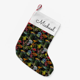 Meeresfarbenleben  Name hinzufügen Kleiner Weihnachtsstrumpf
