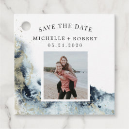 Meeresfarbenwellen Küstenwellen Save the Date Foto Geschenkanhänger