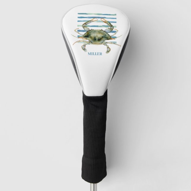 Meeresfauna - Aquarellkrebse Kunst, Golf Headcover (Vorderseite)