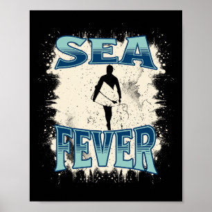 Meeresfieber S Retro-Surf S Vintage-Strand Poster