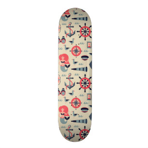 Meeresflora und -fauna-Muster Skateboard