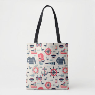 Meeresflora und -fauna-Muster Tasche