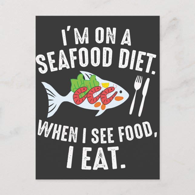 Meeresfrüchte Ernährung Funny Sea Food Joke Postkarte (Vorderseite)