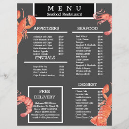 Meeresfrüchte Grill Restaurant Speisekarte Flyer
