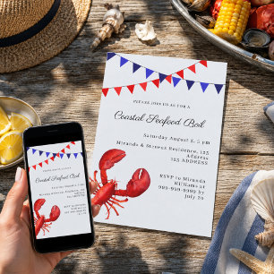 Meeresfrüchte-Kochparty an der Küste Einladung