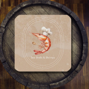 Meeresfrüchte / Küstenstrandstil Quadratische Visitenkarte