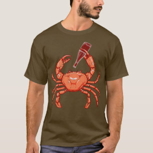 Meeresfrüchte-Liebhaber Trinkender Krebs T-Shirt