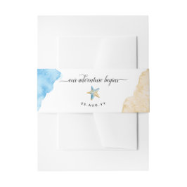 Meeresfrüchte Meeresküste Hochzeitssand Einladungsbanderole