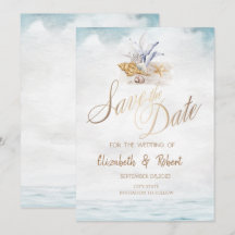 Meeresfrüchte Muscheln, Meeresstrand Save the Date