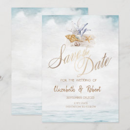 Meeresfrüchte Muscheln, Meeresstrand Save the Date