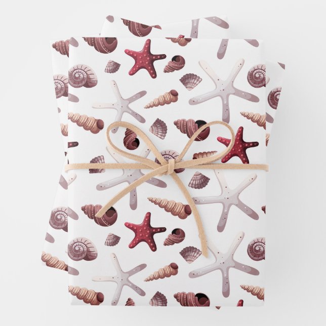 Meeresfrüchte Muscheln und Meeresfrüchte Geschenkpapier Set (Beispiel)