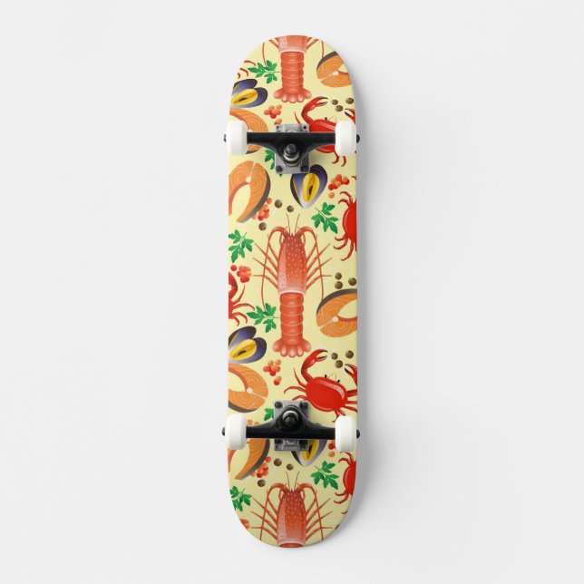 Meeresfrüchte-Muster Skateboard (Vorderseite)