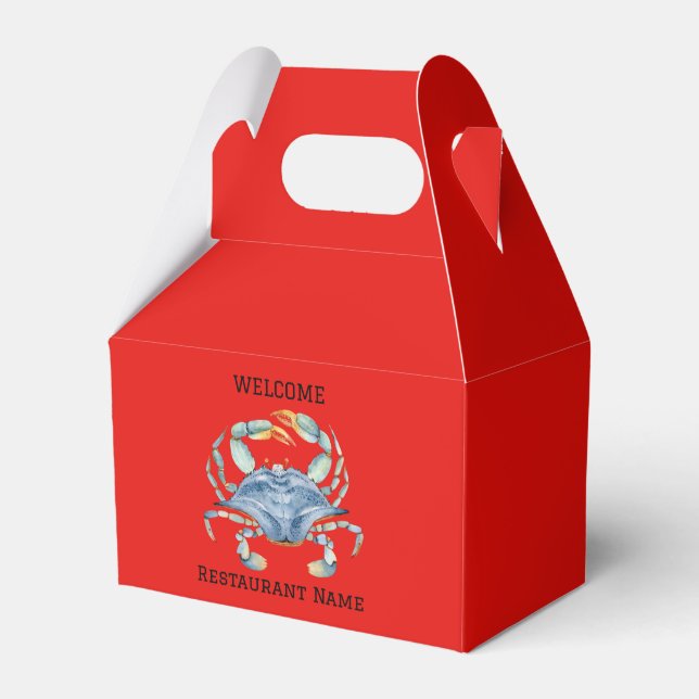 Meeresfrüchte Restaurant Willkommen Blue Crab Pers Geschenkschachtel (Vorderseite)