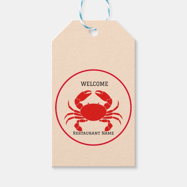 Meeresfrüchte Restaurant Willkommen Red Crab Perso Geschenkanhänger (Vorderseite)