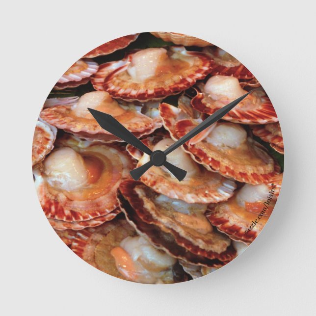 Meeresfrüchte Runde Wanduhr (Vorderseite)