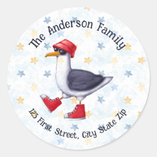 Meeresfrüchte Seagull Beach Seaside Vogel Runder Aufkleber